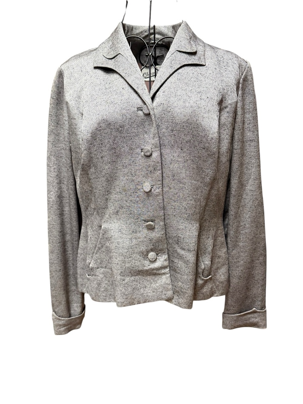 Vintage 1950s Cheatum’s Light Gray Button-Front Jacket Medium